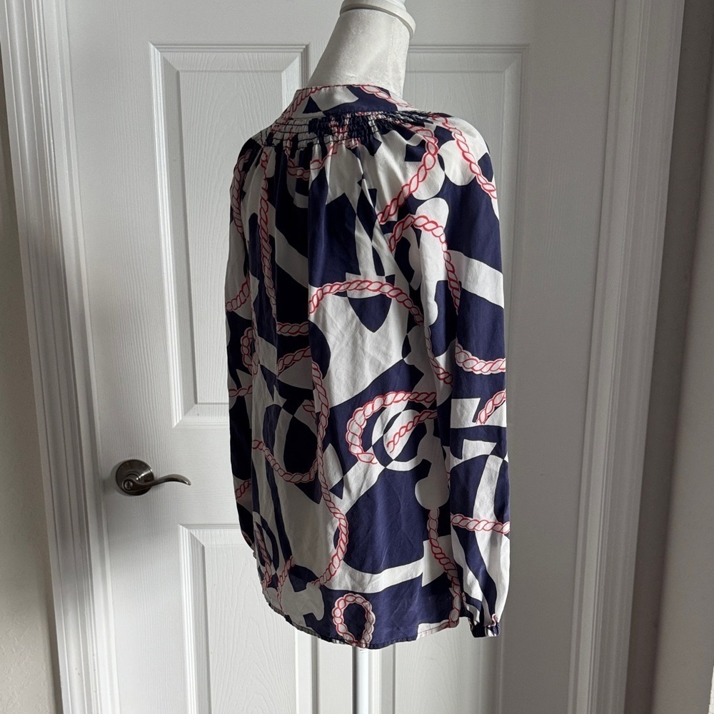 Lilly Pulitzer Navy and White Rope Print Blouse - Picture 8 of 15